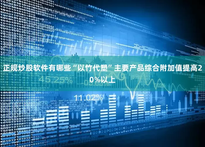 正规炒股软件有哪些“以竹代塑”主要产品综合附加值提高20%以上