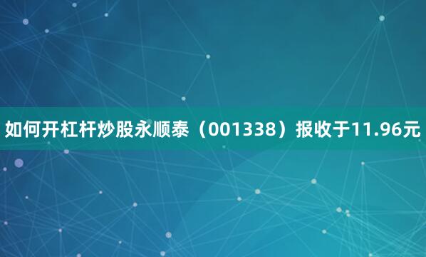 如何开杠杆炒股永顺泰（001338）报收于11.96元